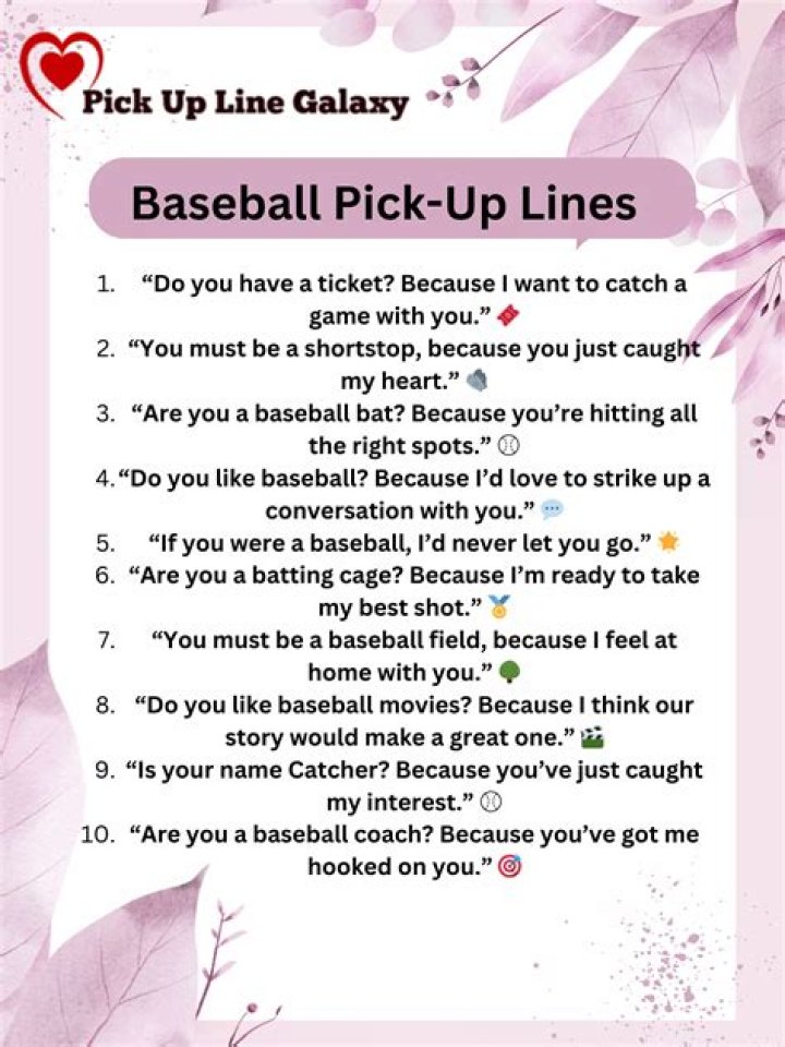 Uncover Irresistible Baseball Pick Up Lines That Will Knock 'Em Dead