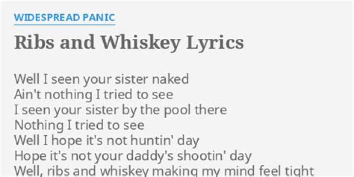 Uncover The Heartfelt Truths Behind "Ribs And Whiskey" Lyrics